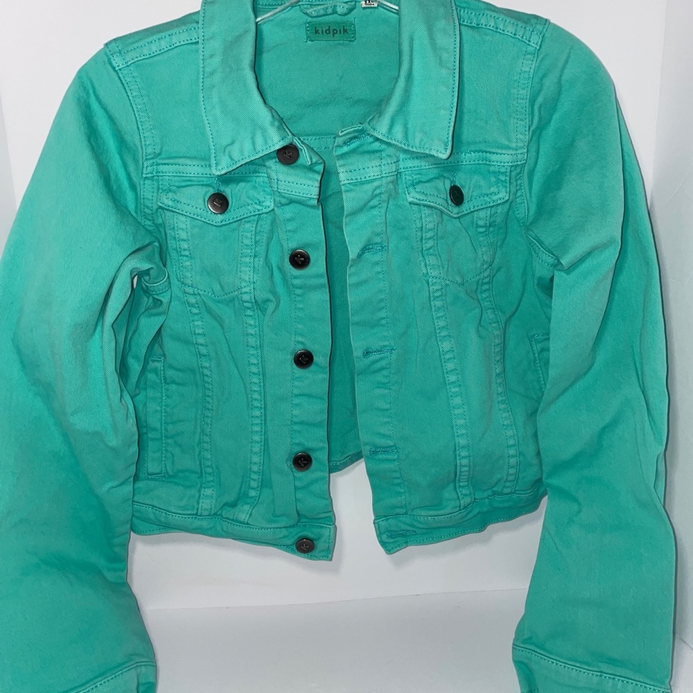 Kidpik Denim Aqua Colored Jacket XXL 16